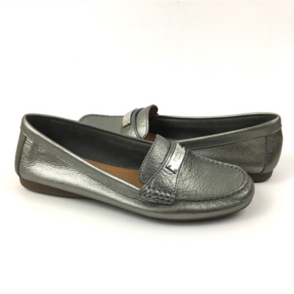 Coach Pewter Fredrica Loafer Moccasin Size 5 (5.5)